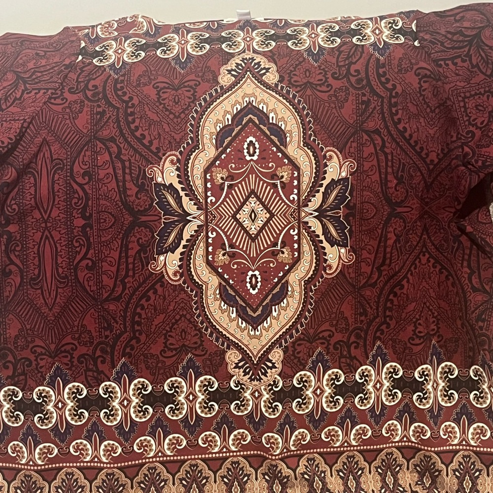 Charter Club Burgundy and Cream Patterned Top Plus Size 3X. - Picture 5 of 13
